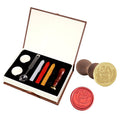 Letter writing gift set wax seal box with classic rose stamp, wax sticks, spoon, tea lights and red sample seal